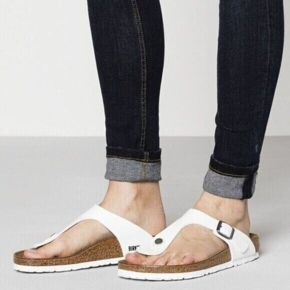 Birkenstock White Gizeh Sandal EU36 Excellent Pre-Owned Not in Original Box